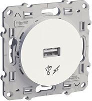 Розетка USB тип A без рамки Schneider Electric Odace 1-м. 1000мА белый  картинка